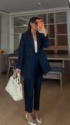 Lacivert Ekose Premium  Pantolon Ceket Takım 