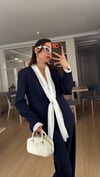 Lacivert  Kendinden Şallı Ceket Takım Elbise 