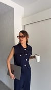 LACİVERT MODAL KUMAŞ PAÇA ÇITÇITLI TAKIM 