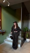 Leopar Denim Ceket Pantolon Takım