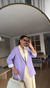 Lila Krem Geçişli Blazer Garnili Palazzo Takım Elbise 