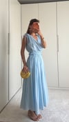 Mavi Helen Astarlı Elbise