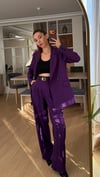 MÜRDÜM MORU OVERSIZE CEKET PİLE DETAY PALAZZO OVERSİZE CEKET TAKIM ELBİSE