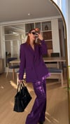 MÜRDÜM MORU OVERSIZE CEKET PİLE DETAY PALAZZO OVERSİZE CEKET TAKIM ELBİSE
