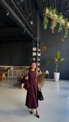 Mürdüm  Uzun Elbise Astarlı Blazer Ceket Takım 
