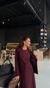Mürdüm  Uzun Elbise Astarlı Blazer Ceket Takım 
