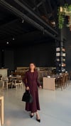 Mürdüm  Uzun Elbise Astarlı Blazer Ceket Takım 