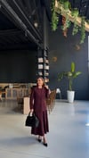 Mürdüm  Uzun Elbise Astarlı Blazer Ceket Takım 