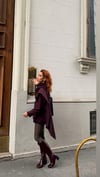 Pelerin Detaylı Blazer Mürdüm