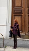 Pelerin Detaylı Blazer Mürdüm