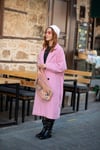 PEMBE KAZAYAĞI KUŞAKLI DÜŞÜK OMUZ UZUN KABAN ASTARLI