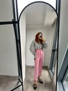 PUDRA PEMBE YÜKSEK BEL FİLETO  PANTOLON