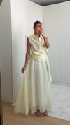 Sarı Astarlı Bel Lastikli Romantik Tül Etek 
