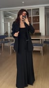 Siyah Bel Lastikli Pantolon Blazer Ceket Takım Elbise 