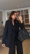 Siyah Bel Lastikli Pantolon Blazer Ceket Takım Elbise 