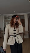 Siyah Çin Düğme Kemerli Takım 
