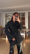 Siyah Kimono Kesim Dik  Yaka  Takım