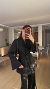 Siyah Kimono Kesim Dik  Yaka  Takım