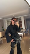 Siyah Kimono Kesim Dik  Yaka  Takım