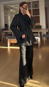 Siyah Kimono Kesim Dik  Yaka  Takım