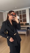 Siyah  Paça ve Cep Gold Düğmeli Takım Ekbise 