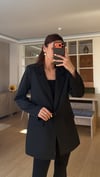 Siyah Tek Düğme Astarlı Blazer