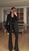 Siyah Tek Düğme Astarlı Blazer
