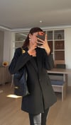 Siyah Tek Düğme Astarlı Blazer