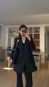 Siyah Tek Düğme Astarlı Blazer