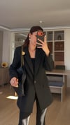 Siyah Tek Düğme Astarlı Blazer