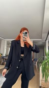SİYAH TENSEL KUMAŞ ASTARLI CEKET TAKIM ELBİSE