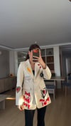 Taş Nakışlı Yazılı Tasarım Astarlı Blazer
