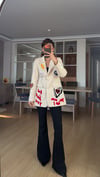Taş Nakışlı Yazılı Tasarım Astarlı Blazer