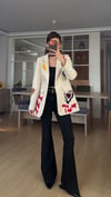 Taş Nakışlı Yazılı Tasarım Astarlı Blazer