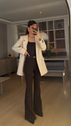 Taş Tek Düğme Astarlı Blazer