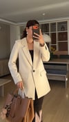 Taş Tek Düğme Astarlı Blazer