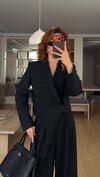 TASARIM ASİMETRİK CEKET PALAZZO PANTOLON  TAKIM ELBİSE1