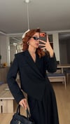 TASARIM ASİMETRİK CEKET PALAZZO PANTOLON  TAKIM ELBİSE1