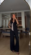 Tensel Premium Tasarım Gold Düğmeli Krem Geçişki Yelek Bel Lastikli Pantolon 