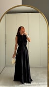 Tensel siyah fermuarlı elbise 