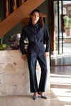 Vatkalı Çıtçıtlı  Ceket Pantolon Denim Takım