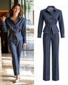 Vatkalı Çıtçıtlı  Ceket Pantolon Denim Takım