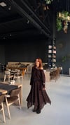Velvet Bloom Asimetrik Kahve Şifon Etek