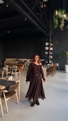 Velvet Bloom Asimetrik Kahve Şifon Etek