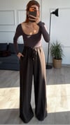 Yeni Kahve Bel Lastik Pantolon 