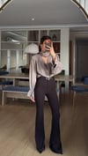 Yüksek Bel Kemerli Toplayıcı Pantolon Kahve 