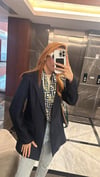 Yün Efekt  Blazer Ceket Lacivert 