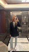 Yün Efekt  Blazer Ceket Lacivert 