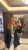 Yün Efekt  Blazer Ceket Lacivert 