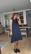 Zra Etiketkli Lacivert  Çan Elbise 